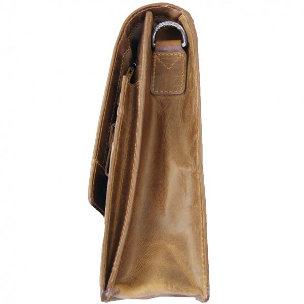 Collegemappe Leder braun Herren Seitenansicht 1107 Collegemappe Leder braun Herren Seitenansicht 1107