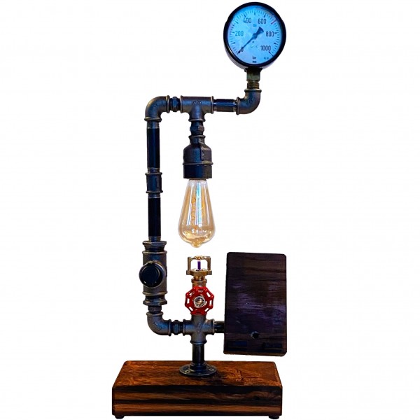 Nachttischlampe Steampunk EDISON links Nachttischlampe Steampunk EDISON links