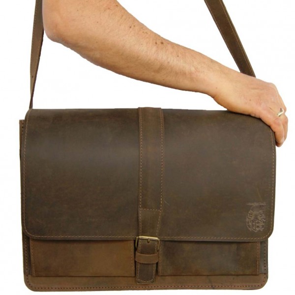 Umhängetasche Leder braun Schultergurt 386-26 Umhängetasche Leder braun Schultergurt 386-26