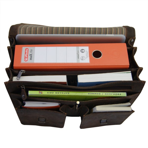 Aktentasche DARWIN aus dunkelbraunem Leder Aktentasche DARWIN aus dunkelbraunem Leder