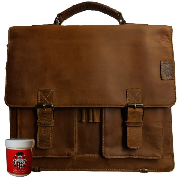 Große Aktentasche HEDIN aus Weideland-Leder - mit leichten Gebrauchspuren Große Aktentasche HEDIN aus Weideland-Leder - mit leichten Gebrauchspuren