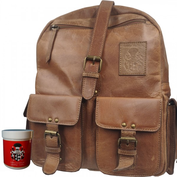 Rucksack Herren Leder braun 34cm VASCO DA GAMA Rucksack Herren Leder braun 34cm VASCO DA GAMA