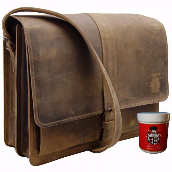 Umhängetasche Herren Leder 40 cm - PLANCK Umhängetasche Herren Leder 40 cm - PLANCK