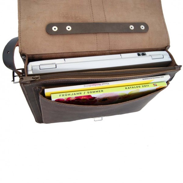 A4 Aktentasche Leder Herren braun Notebook 1419-38 A4 Aktentasche Leder Herren braun Notebook 1419-38