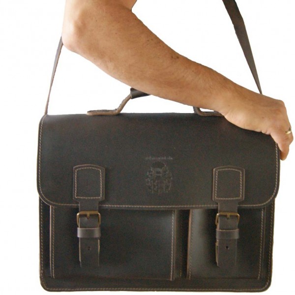 Akten Umhaengetasche Herren Leder braun Schultergurt 386-402 Akten Umhaengetasche Herren Leder braun Schultergurt 386-402