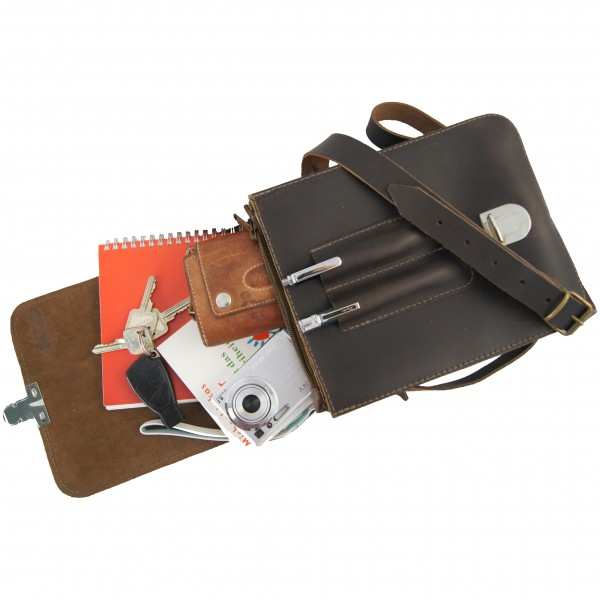 Herren Schultertasche SCOTT aus braunem Leder Herren Schultertasche SCOTT aus braunem Leder