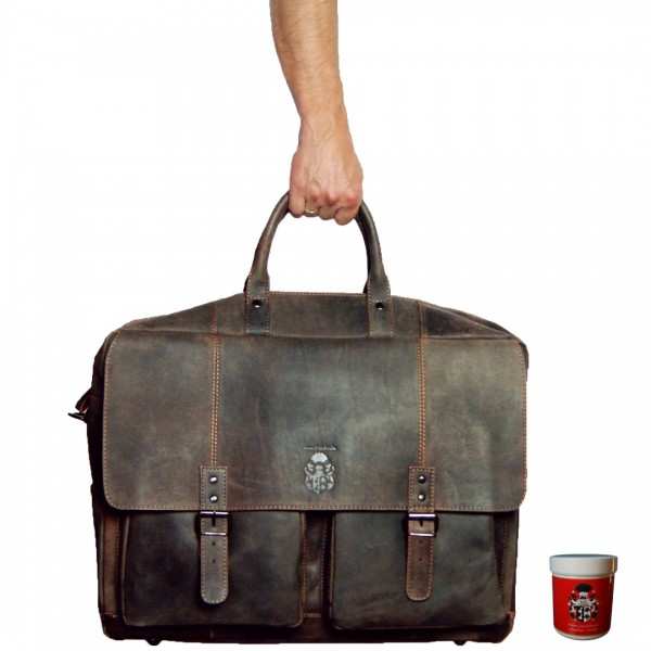 21 Zoll Laptoptasche Leder braun Handgriffe 21 Zoll Laptoptasche Leder braun Handgriffe