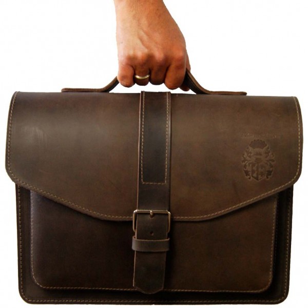 A4 Aktentasche Leder Herren braun Handgriff 1419-38 A4 Aktentasche Leder Herren braun Handgriff 1419-38