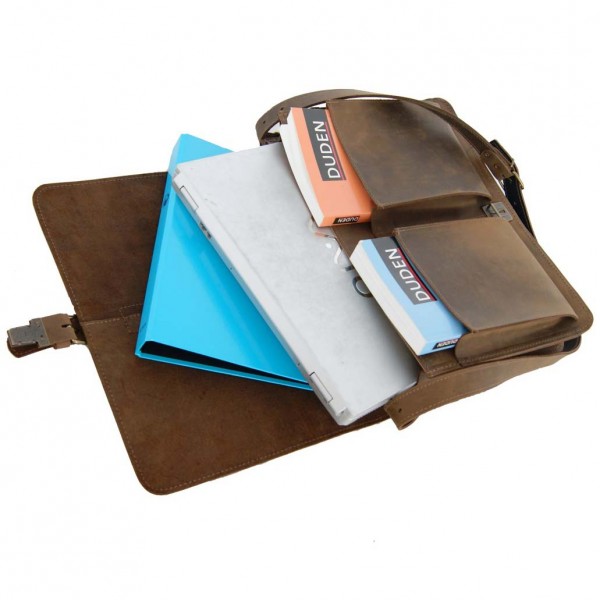 Umhängetasche Leder braun Notebook 386-26 Umhängetasche Leder braun Notebook 386-26